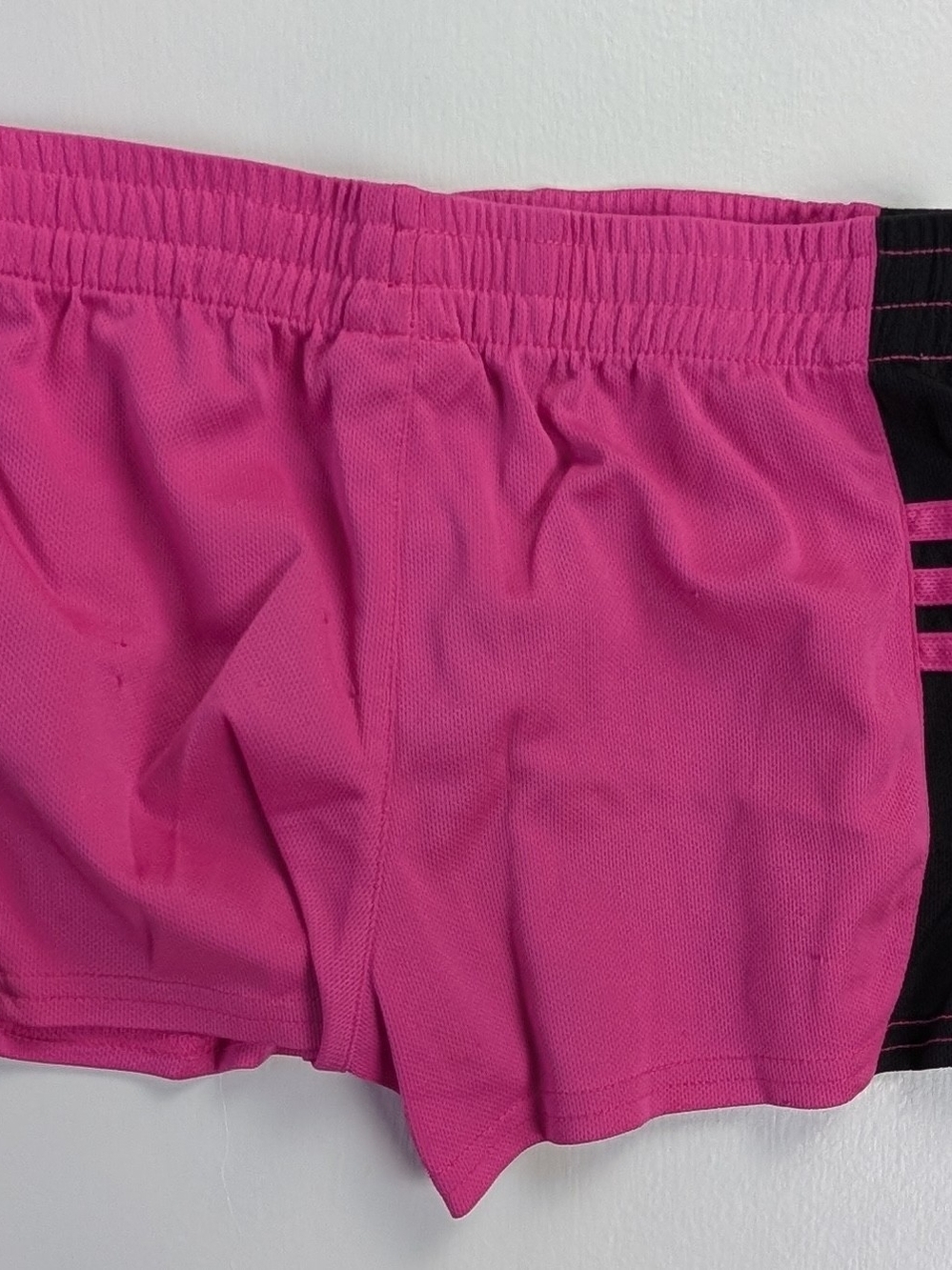 adidas Pink Athletic Shorts with Black Side Stripes